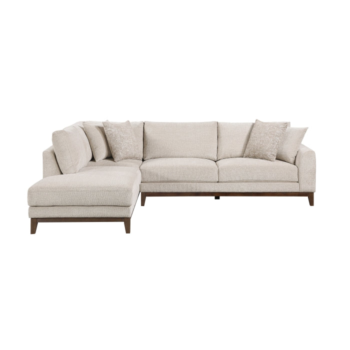 Taupe Chenille 2-Piece L-Shaped Sectional with Chaise