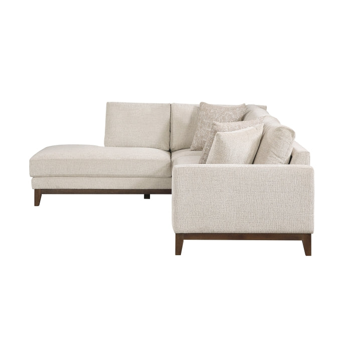 Taupe Chenille 2-Piece L-Shaped Sectional with Chaise