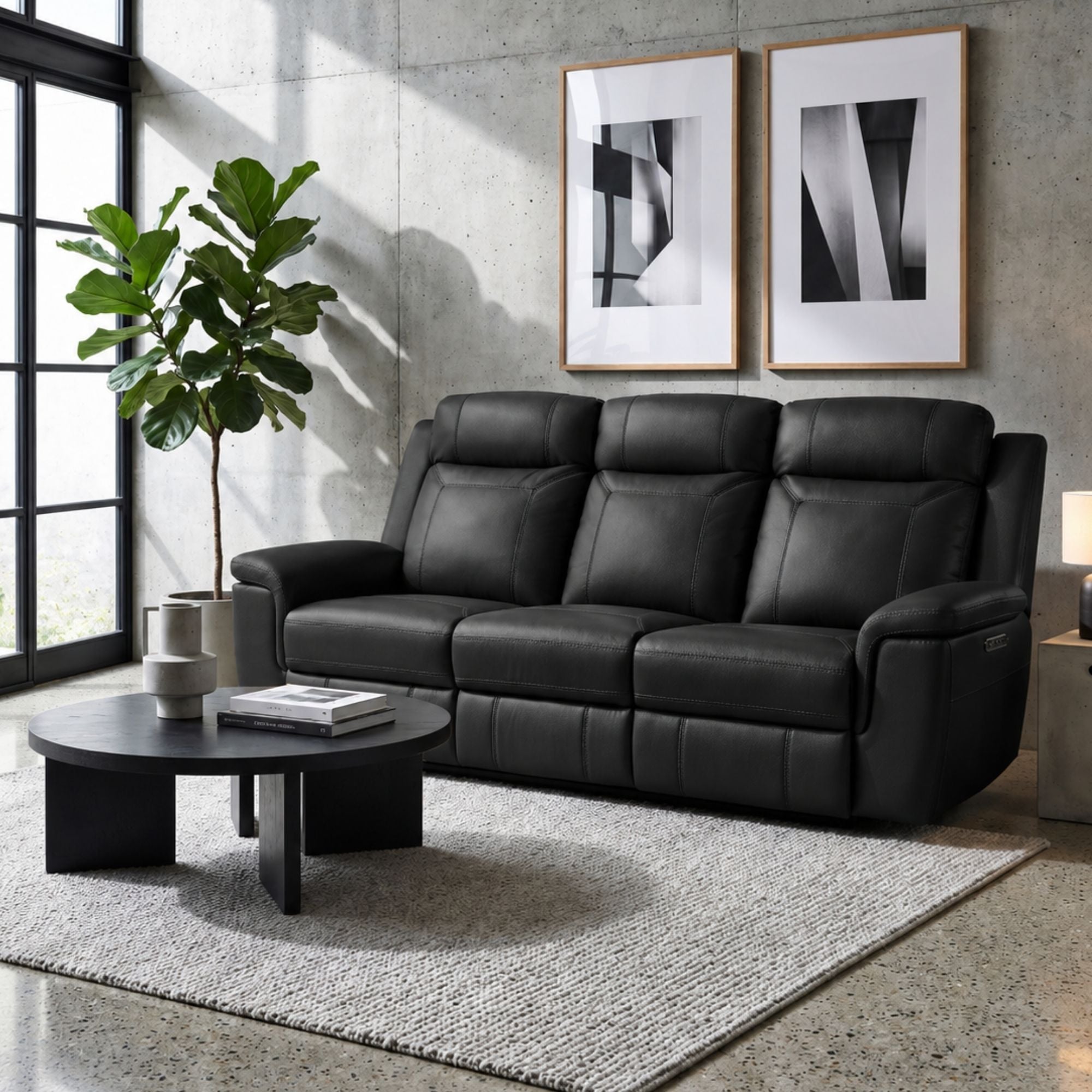 Ensemble de meubles inclinables Lancaster en chenille grise