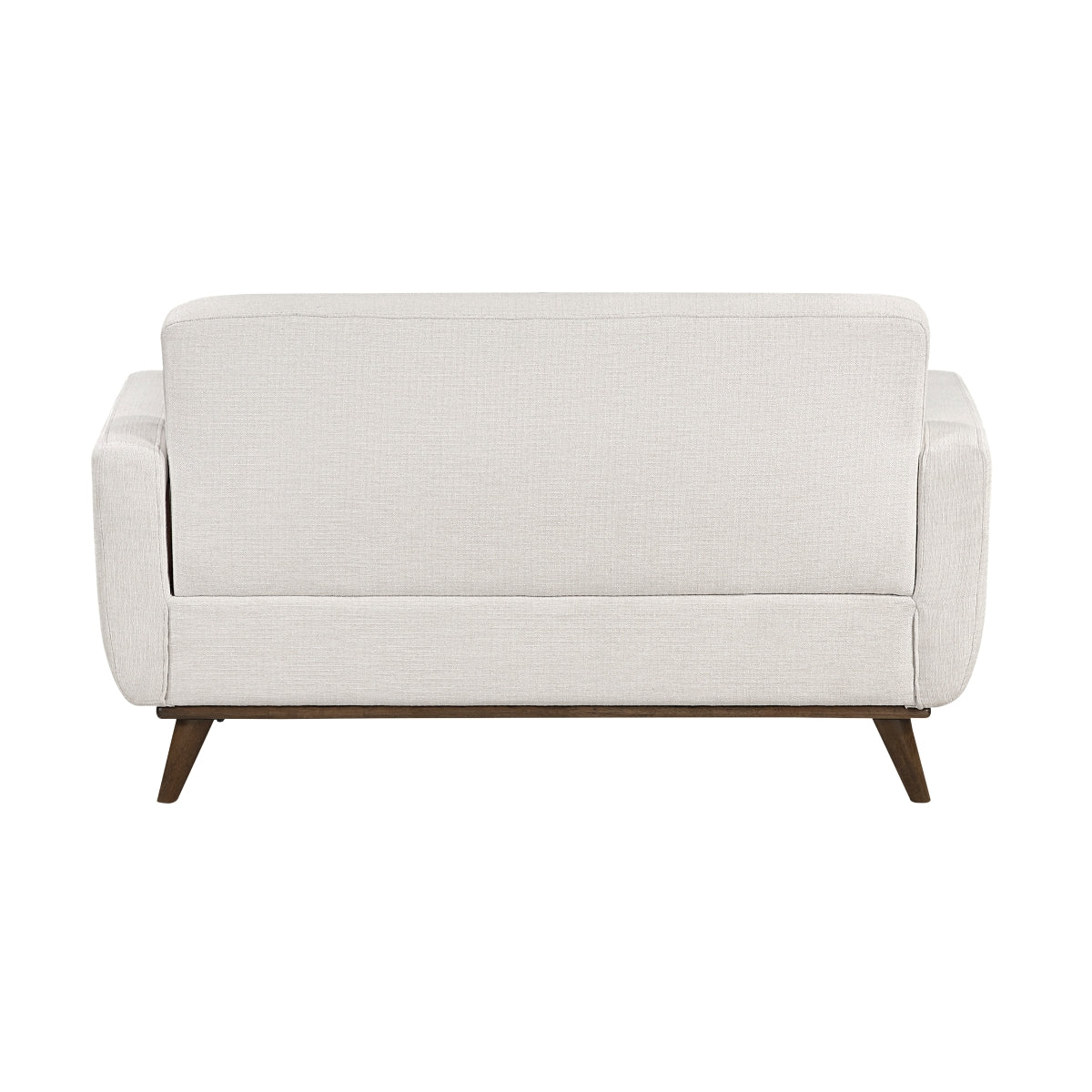 Cream fabric loveseat from MAZ Martina Collection, showing the back view with plush upholstery and stylish design.