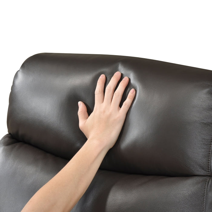 Leif Collection Power Recliner Chair in Dark Brown