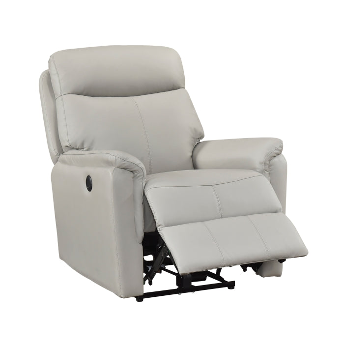 Leif Collection Power Recliner Chair in Light Grey