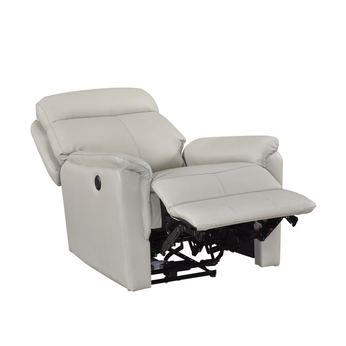 Leif Collection Power Recliner Chair in Light Grey