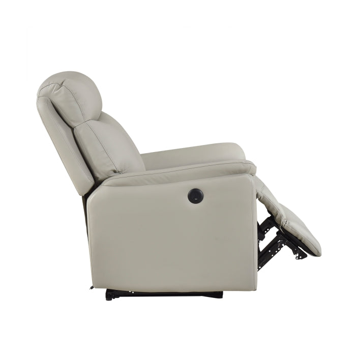 Leif Collection Power Recliner Chair in Light Grey