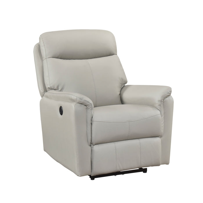 Leif Collection Power Recliner Chair in Light Grey