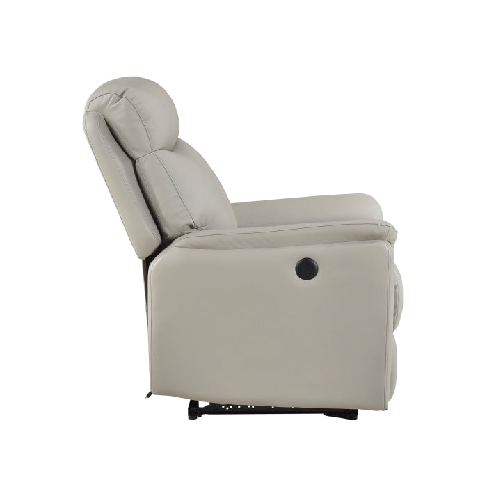 Leif Collection Power Recliner Chair in Light Grey