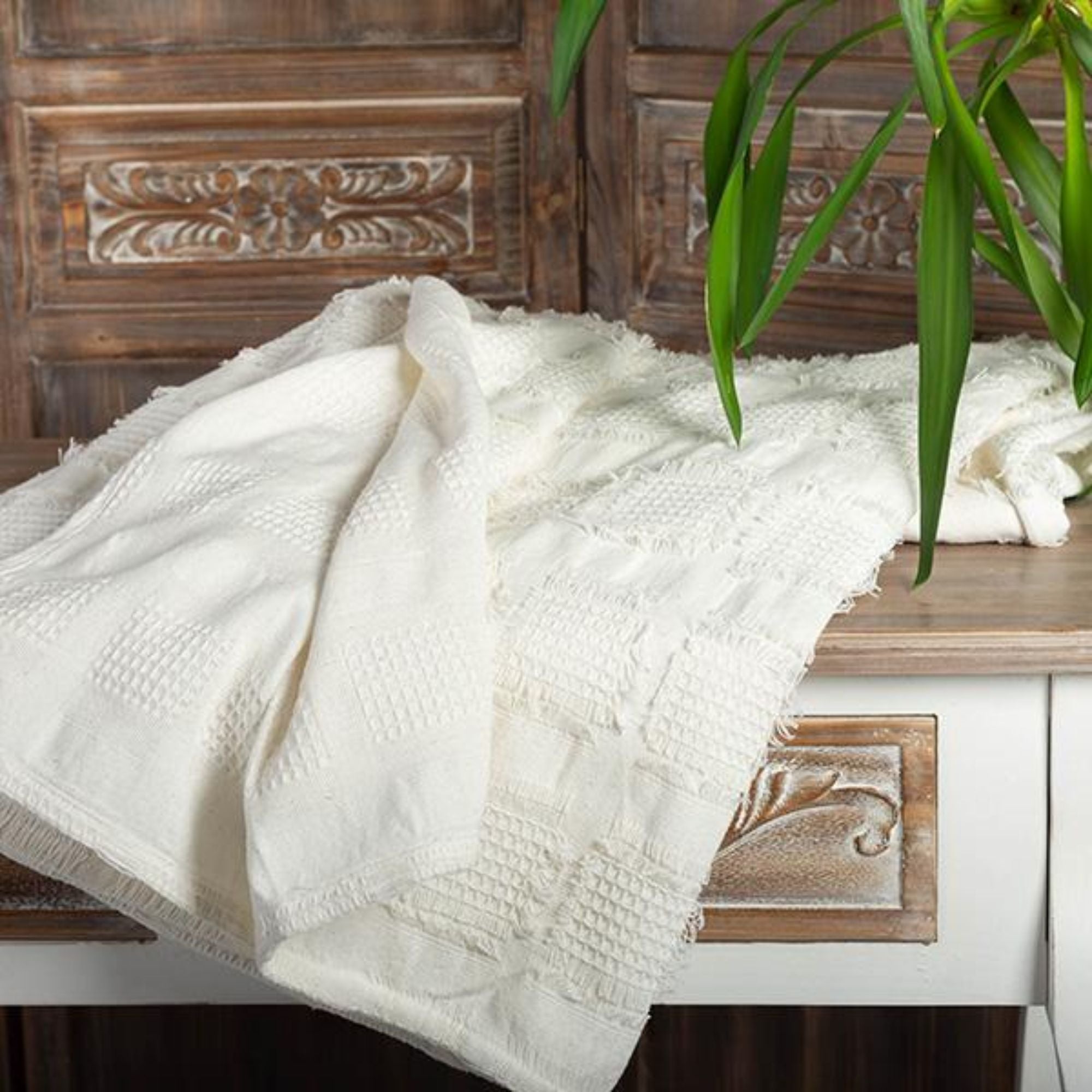 Cotton Throw in White | CastleUp Experience Centre Online Furniture
