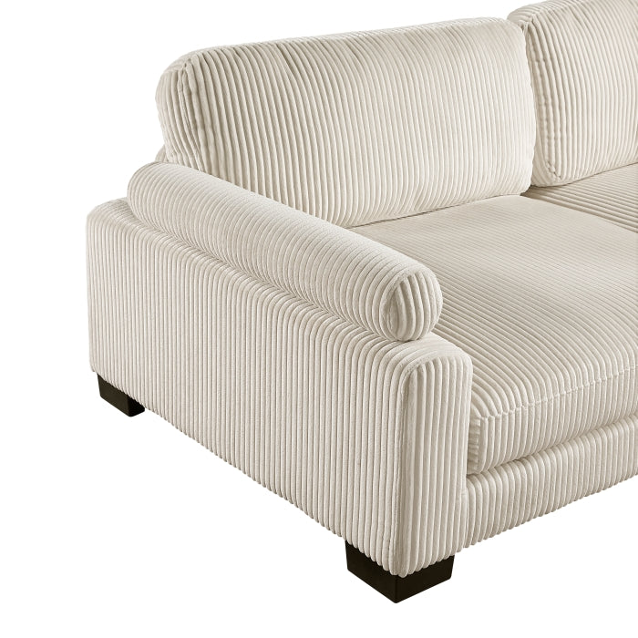 MAZ Traverse beige 4-piece modular sectional sofa with plush cushions and contemporary design, shown arranged in a living room setting.