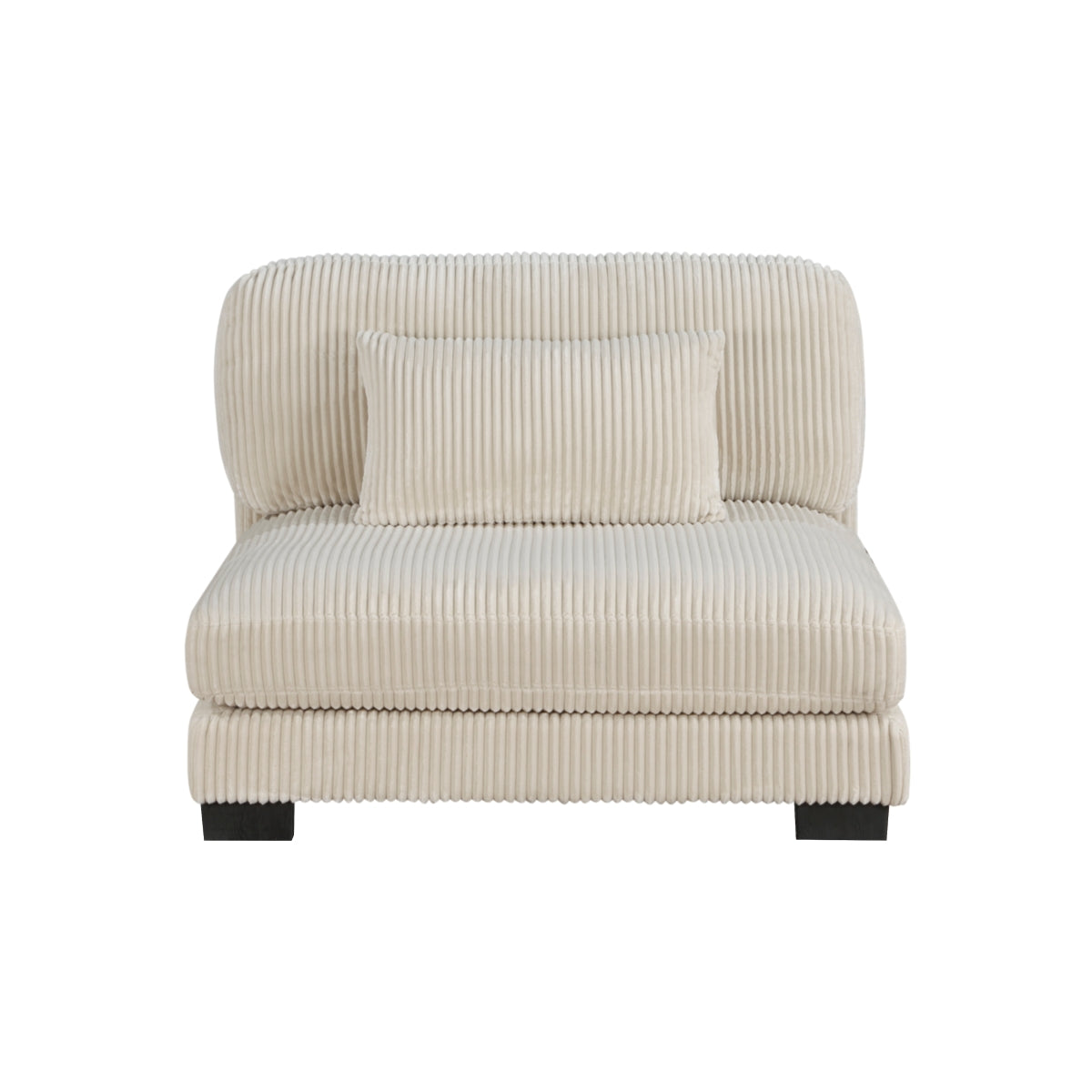 Beige Traverse Collection 4-piece modular sectional sofa with reversible chaise by MAZ, shown in a modern living room setting