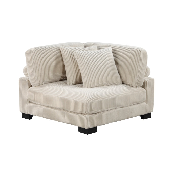 MAZ Traverse Collection beige 4-piece modular sectional sofa with reversible chaise, modern design and plush upholstery.