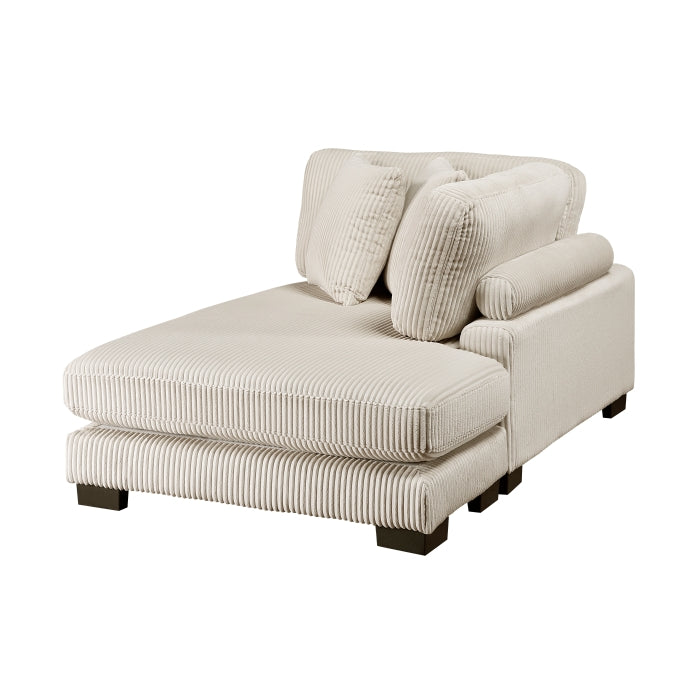 MAZ Traverse Collection 3-piece beige modular sectional with reversible chaise, featuring plush upholstery and modern design.