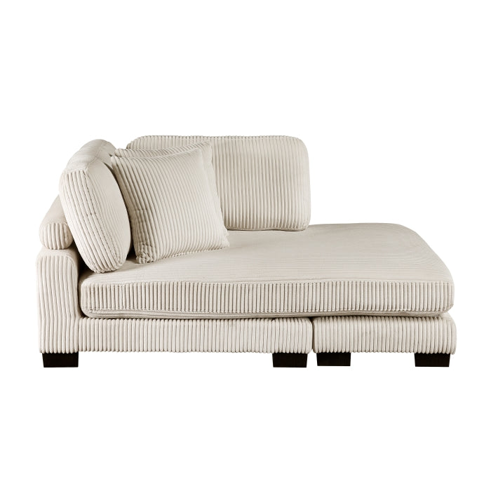 BEIGE MAZ Traverse Collection 3-piece modular sectional sofa with reversible chaise, stylish and comfortable living room furniture
