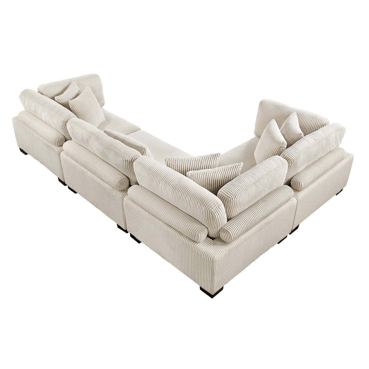 MAZ Traverse 4-piece beige sectional sofa with modular design, showing plush cushions and modern style.