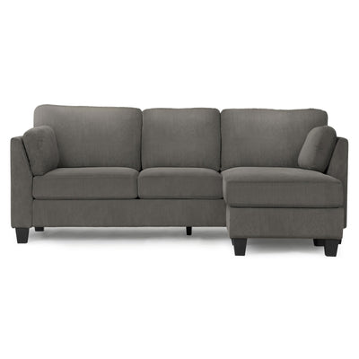 Reversible grey sectional sofa by Monarch Specialties with plush cushions and modern design, perfect for living room seating.
