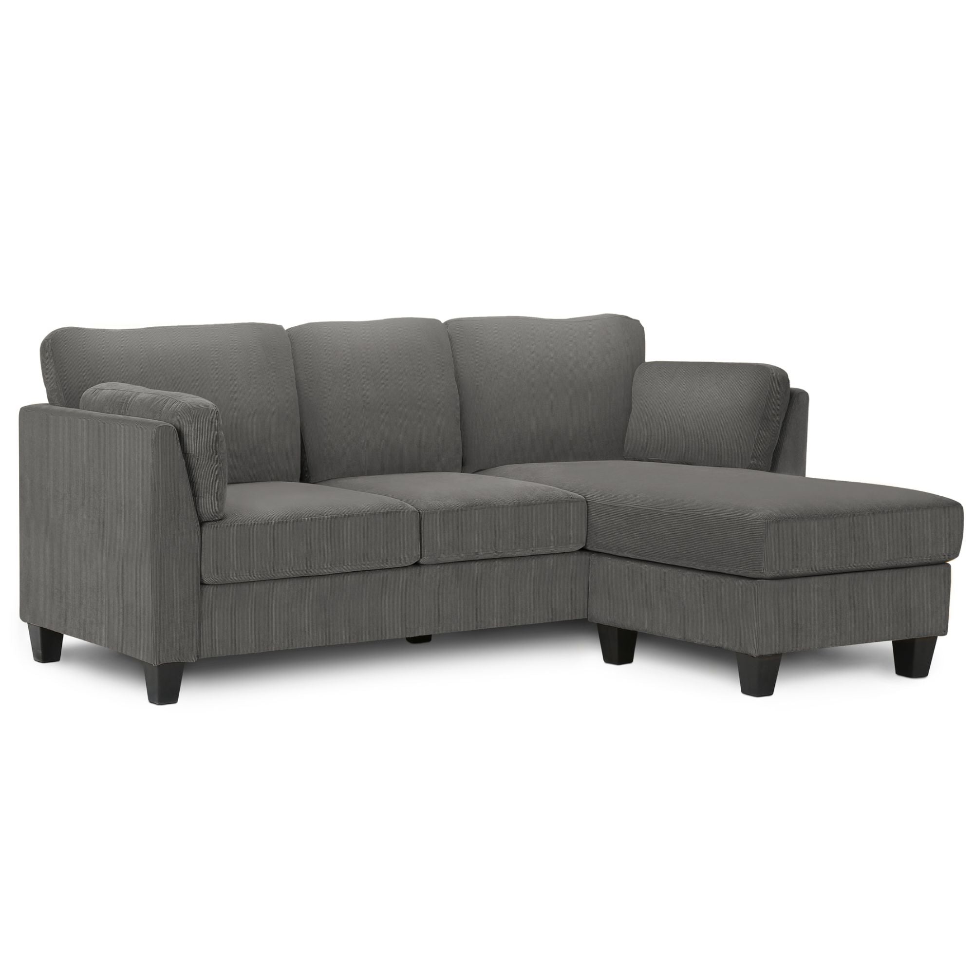 Grey Harper reversible chaise sectional sofa by Monarch Specialties with plush cushions and modern design.