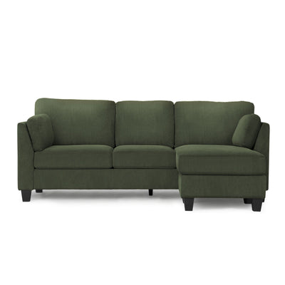 Reversible olive green sectional sofa by Monarch Specialties with plush cushions and modern design.