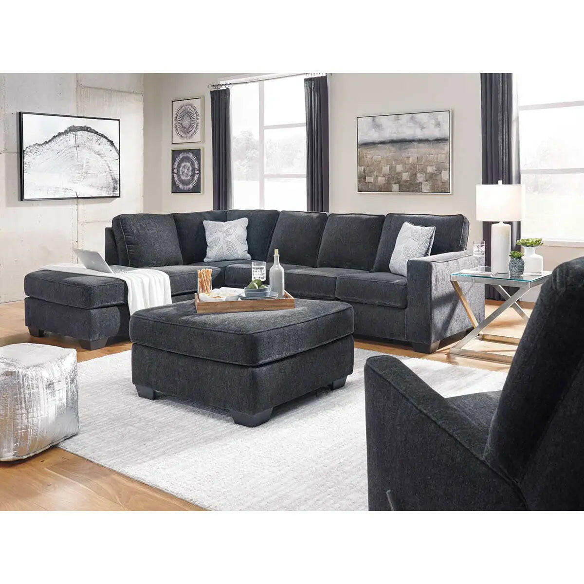 Ashley Altari 2 Piece LFH Chaise Sectional in Slate.