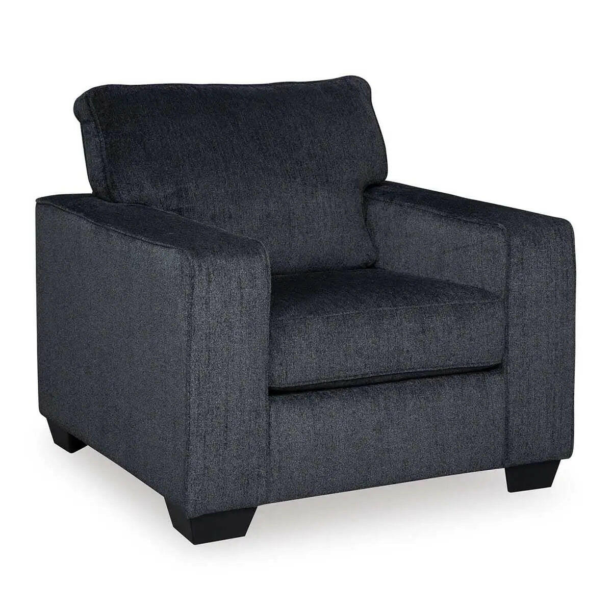 Signature Design Ashley Altari accent chair in slate fabric with modern upholstered design and wooden legs.