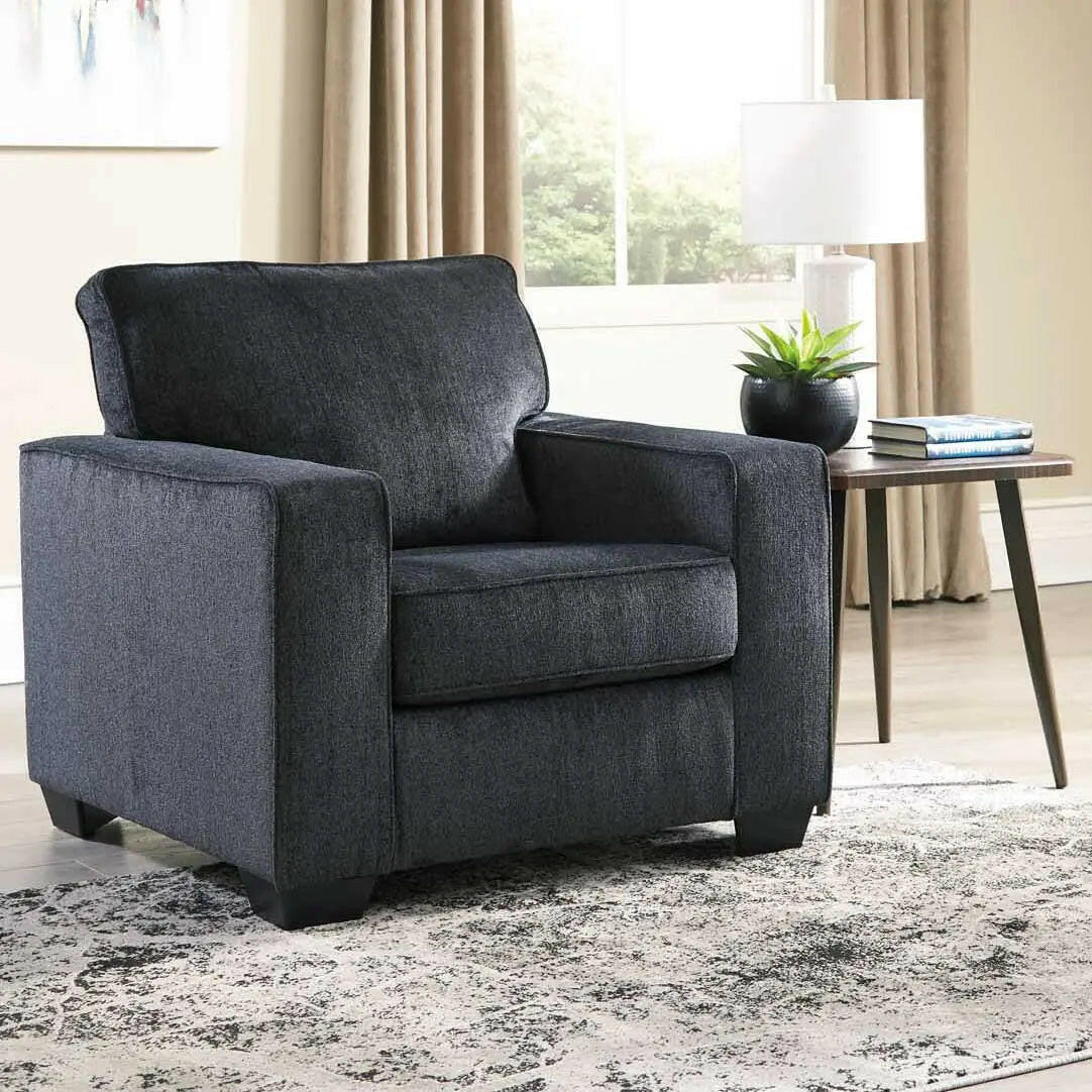 Slate-colored Ashley Altari accent chair by Signature Design by Ashley, featuring plush upholstery and modern design.