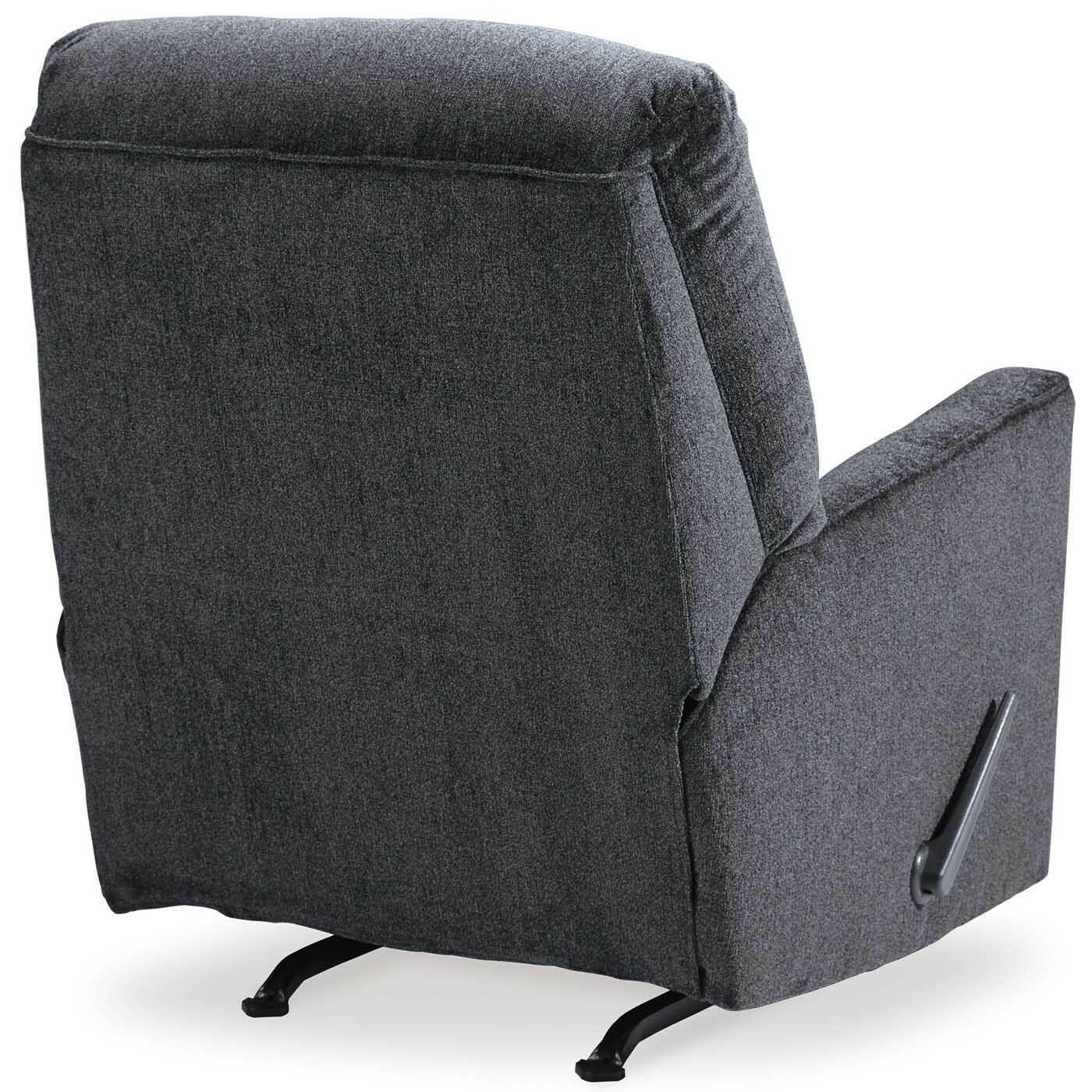Signature Design by Ashley Ashley Altari Slate rocker recliner with plush backrest and armrests, showcasing its comfortable design.