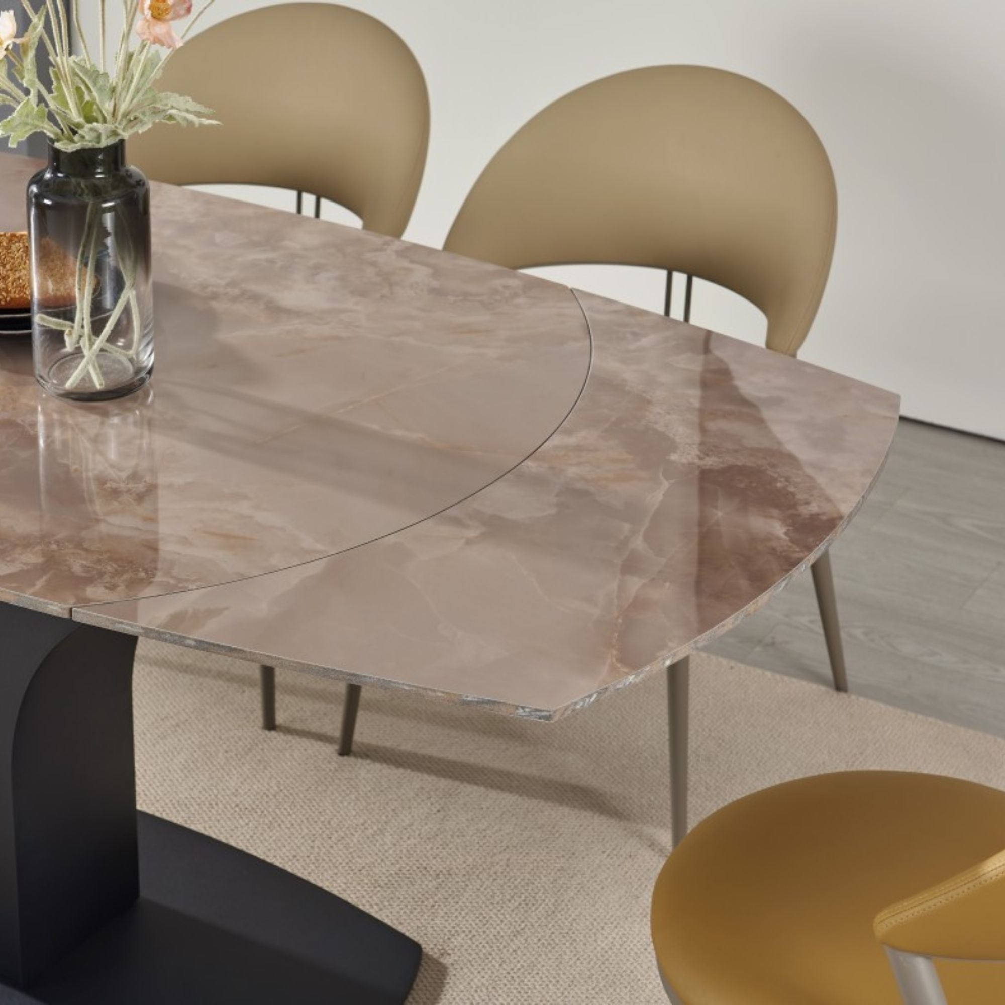Imani Sintered Stone Top EXT. Dining Table in Agate Grown | CastleUp Experience Centre Online Furniture