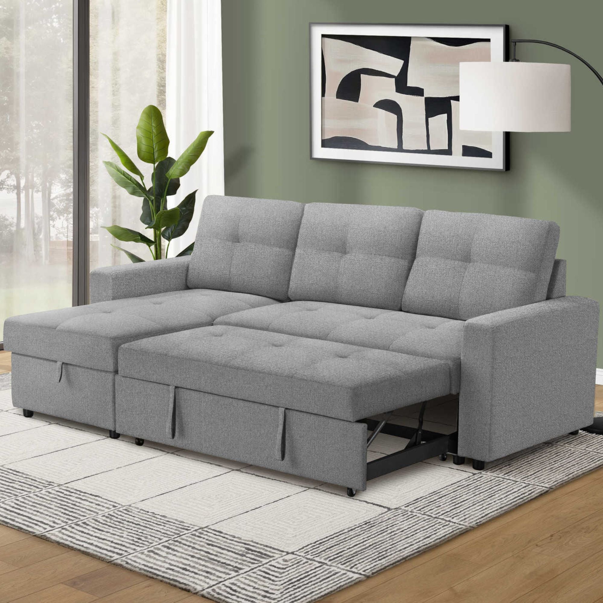 Sofa Sleeper with Reversable Storage Lounger Light Grey | CastleUp Experience Centre Online Furniture