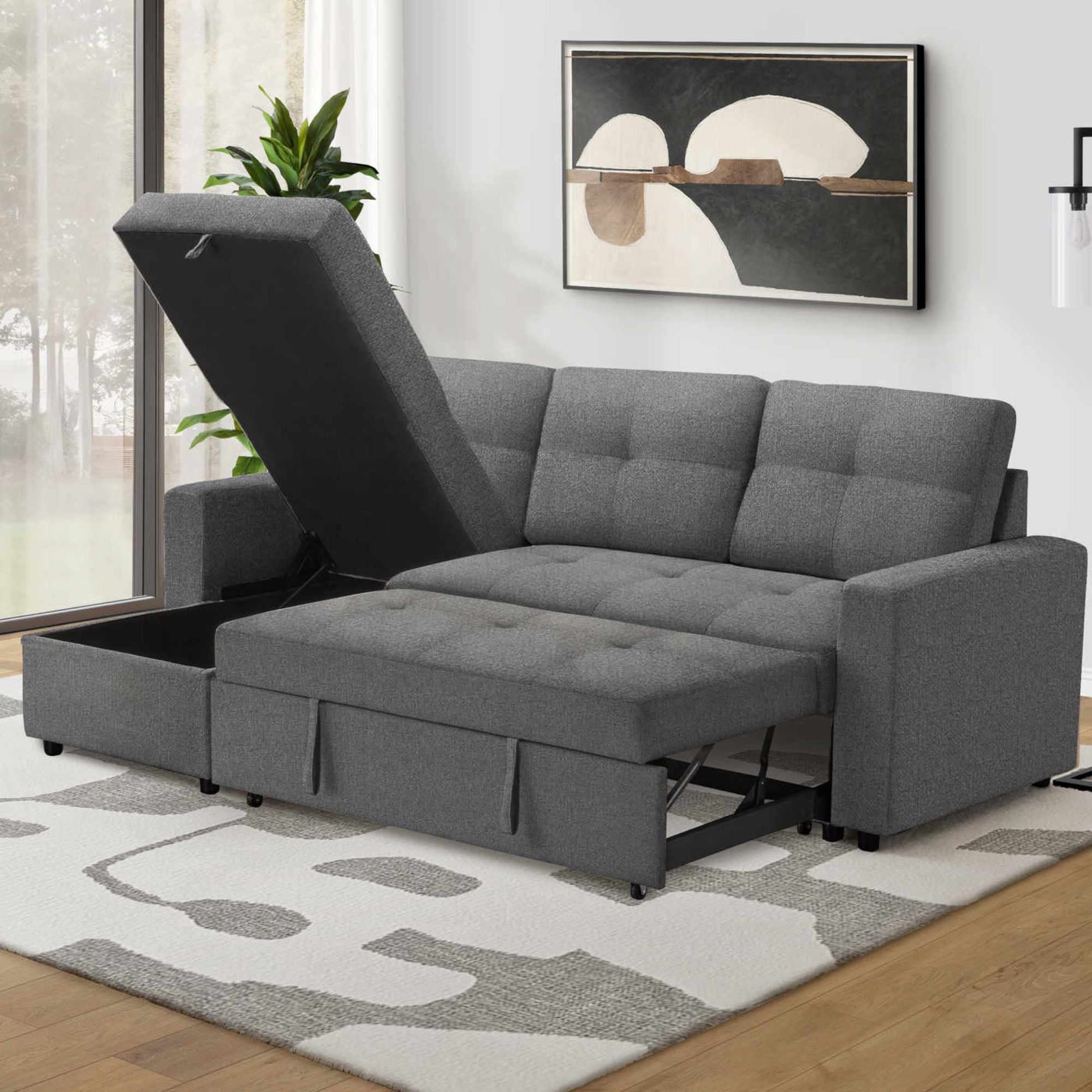 Sofa Sleeper with Reversable Storage Lounger Grey | CastleUp Experience Centre Online Furniture