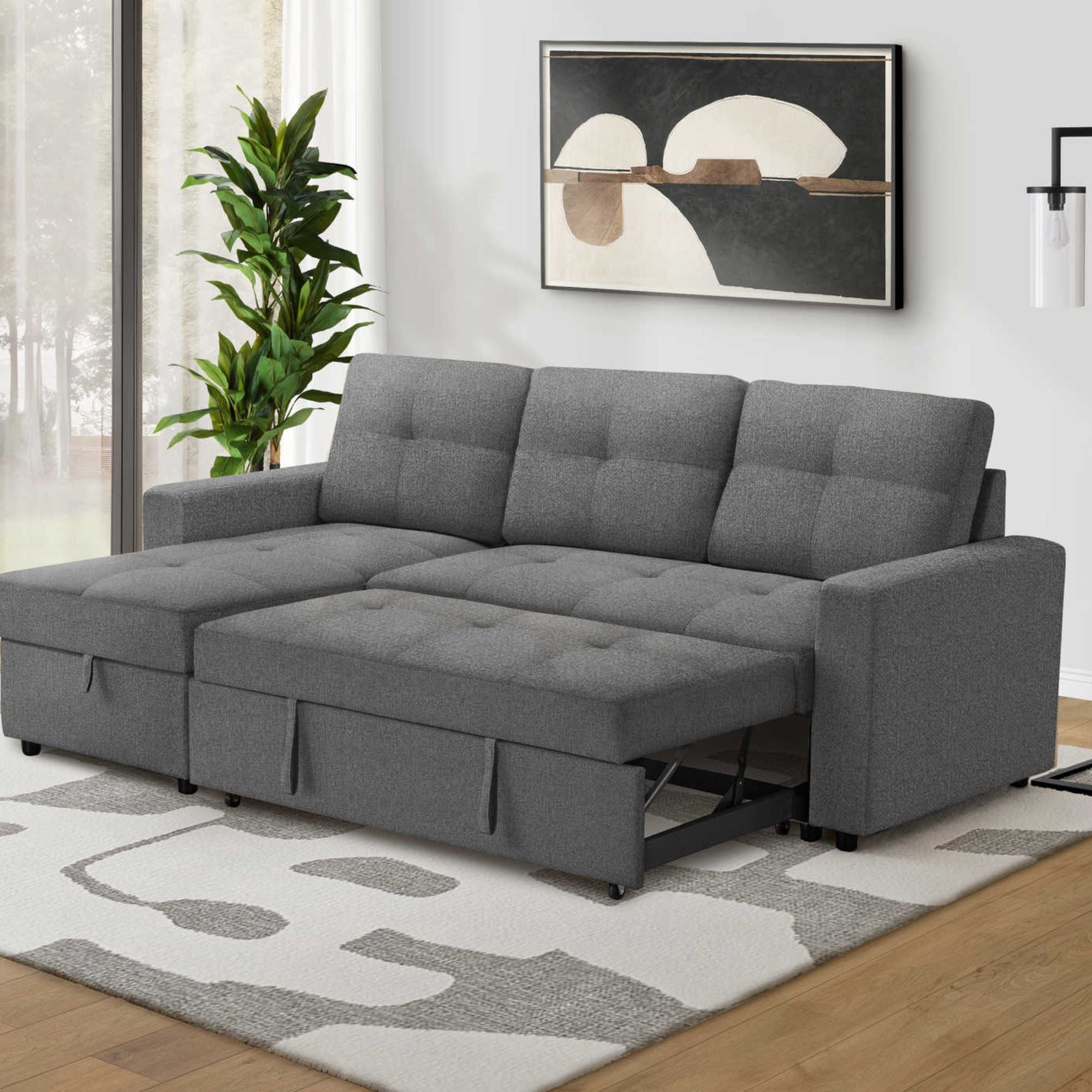Sofa Sleeper with Reversable Storage Lounger Grey | CastleUp Experience Centre Online Furniture