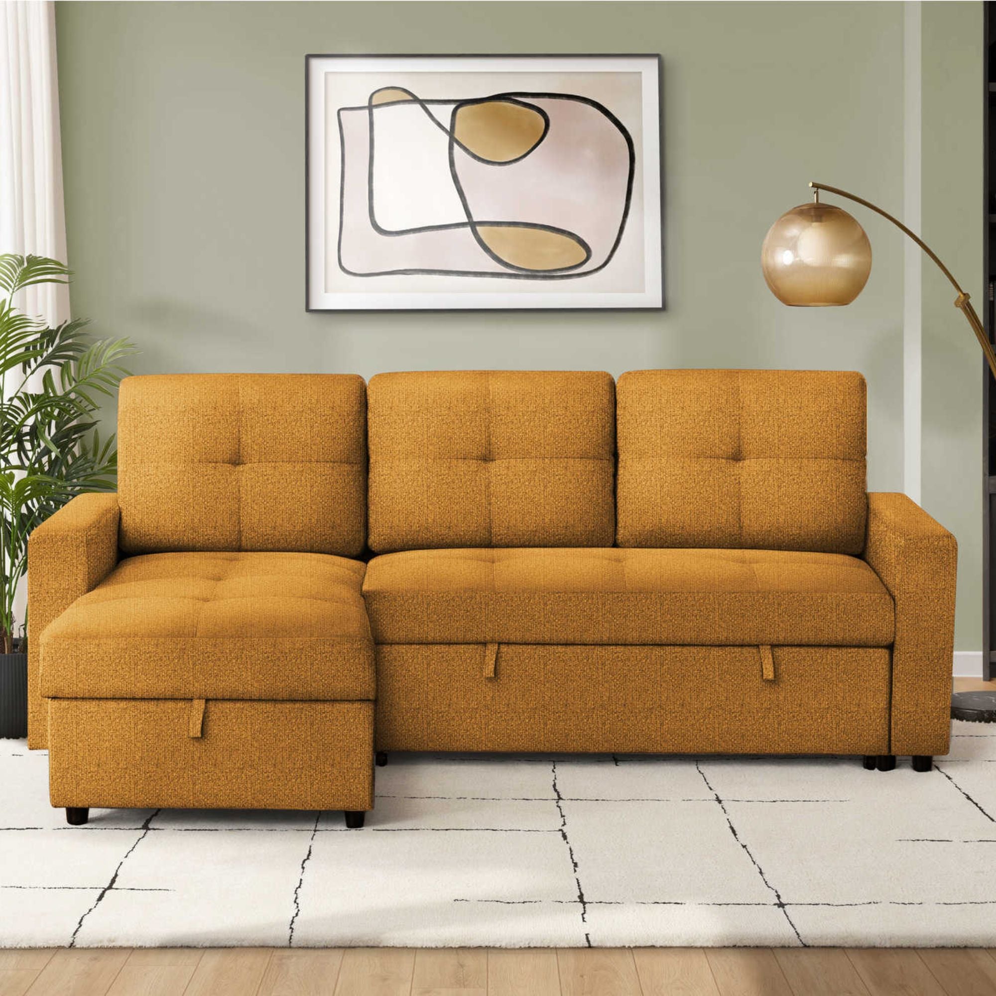 Sofa Sleeper with Reversible Storage Lounger Orange | CastleUp Experience Centre Online Furniture