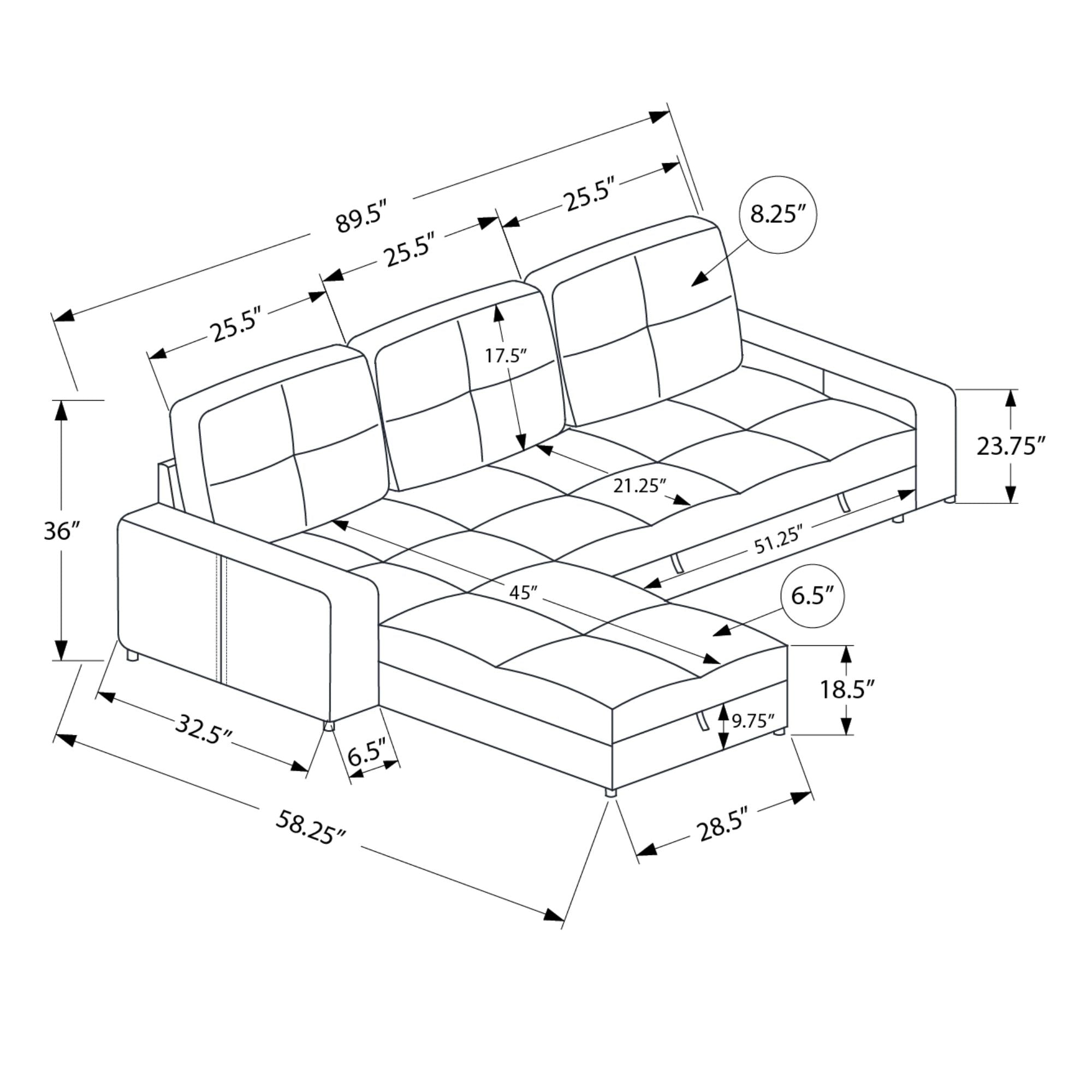 Sofa Sleeper with Reversable Storage Lounger in Blue/Grey | CastleUp Experience Centre Online Furniture