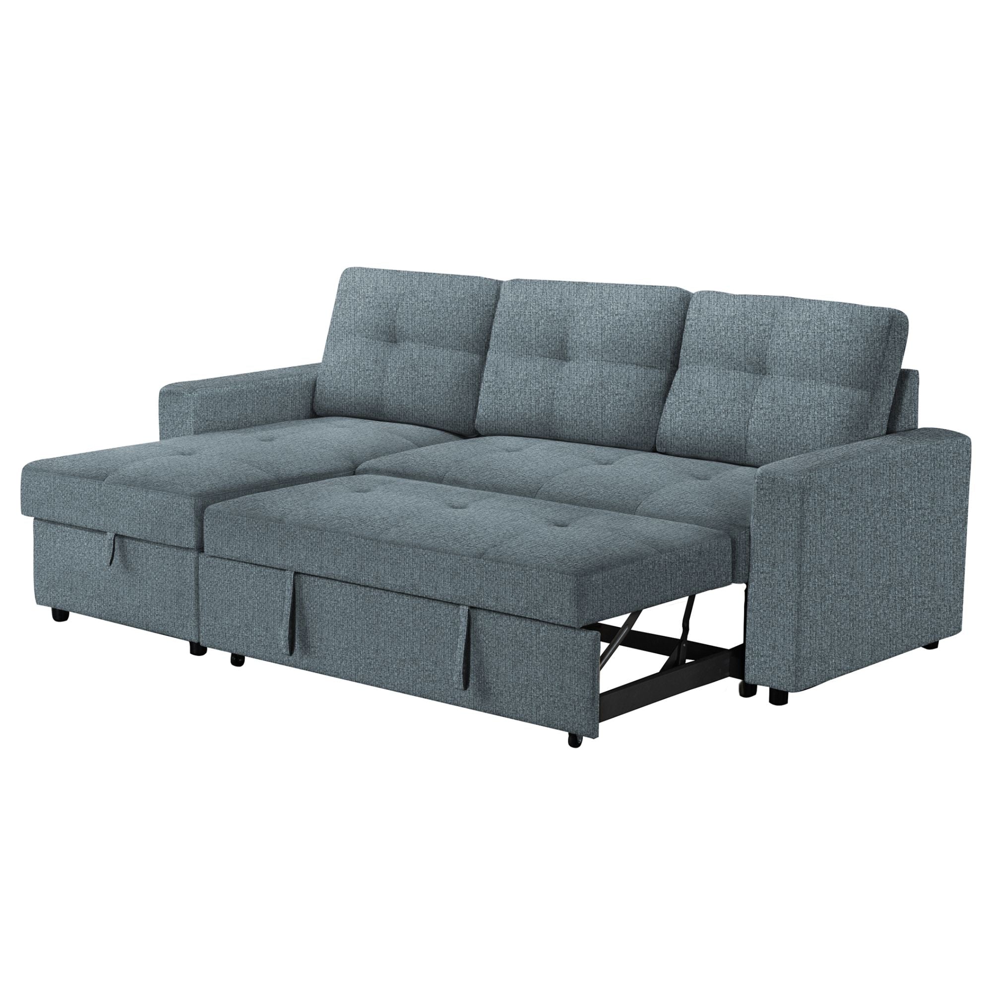 Sofa Sleeper with Reversable Storage Lounger in Blue/Grey | CastleUp Experience Centre Online Furniture