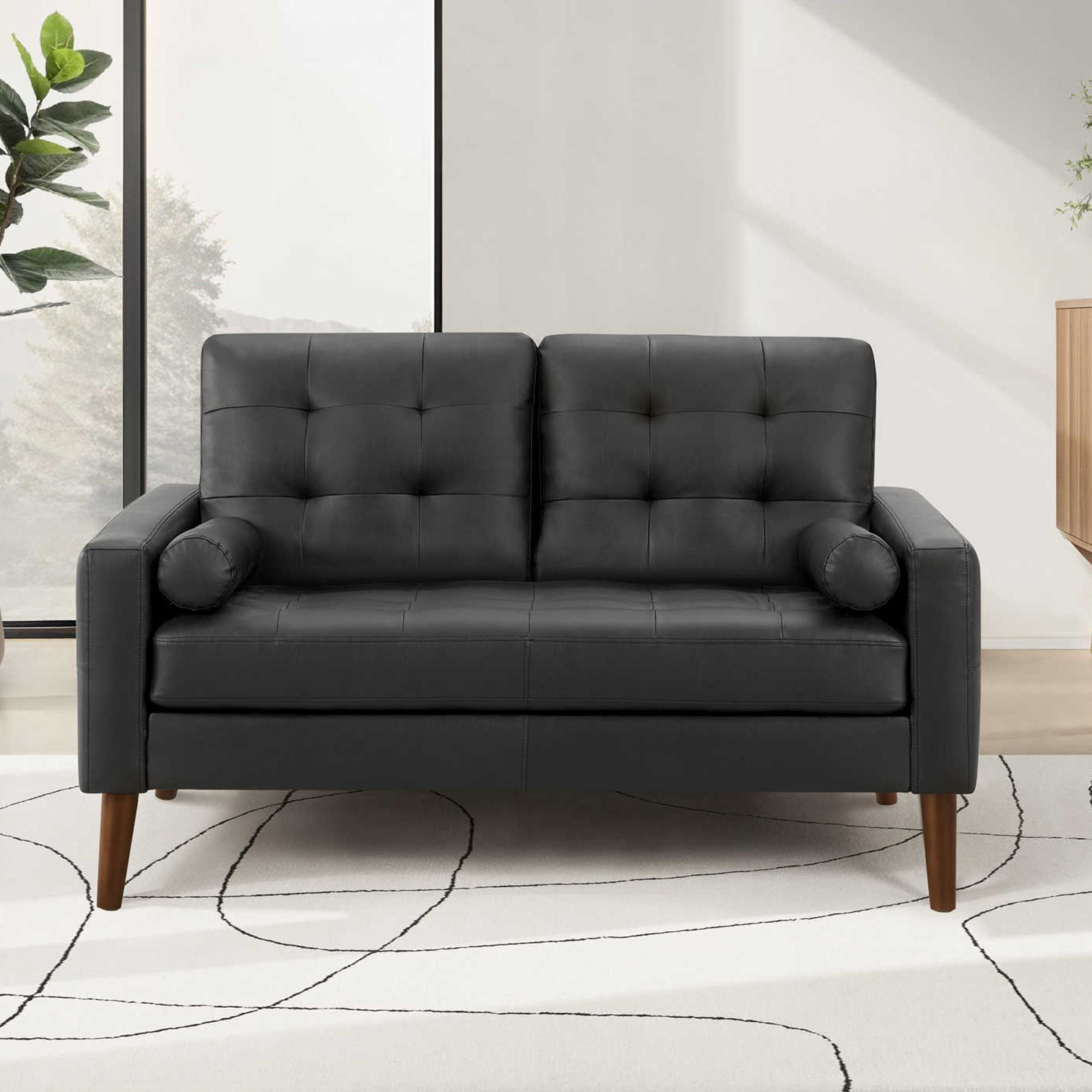 Monroe Sofa Set Black PU | CastleUp Experience Centre Online Furniture