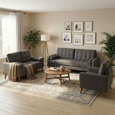 Monroe Sofa Set Dark Grey | CastleUp Experience Centre Online Furniture