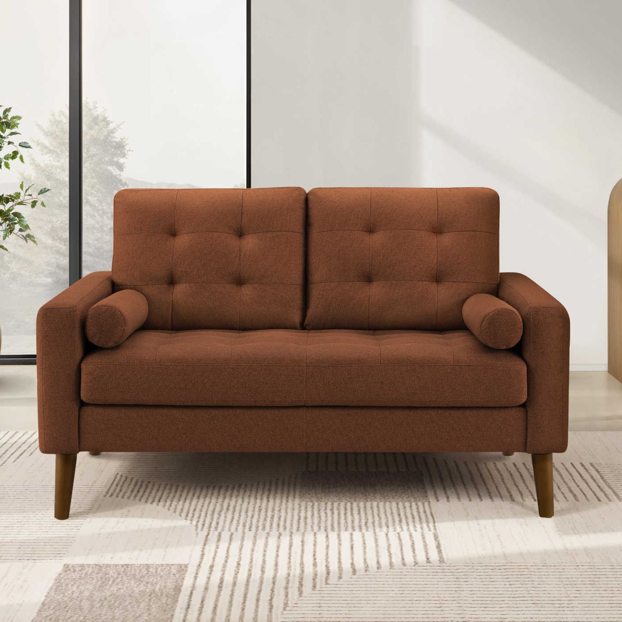 Monroe 58 inch Loveseat Rust | CastleUp Experience Centre Online Furniture