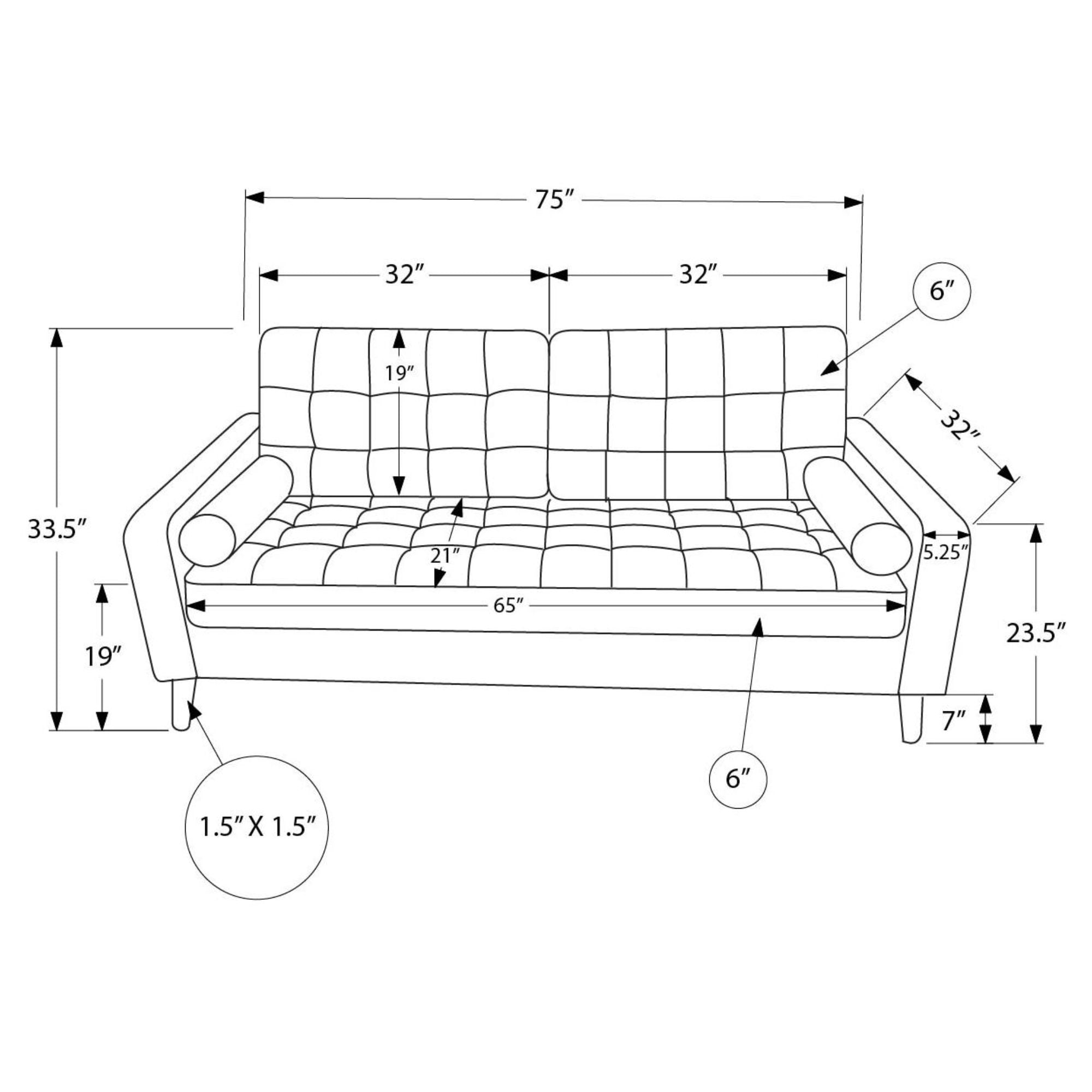 Monroe 75 inch Sofa Dark Grey | CastleUp Experience Centre Online Furniture