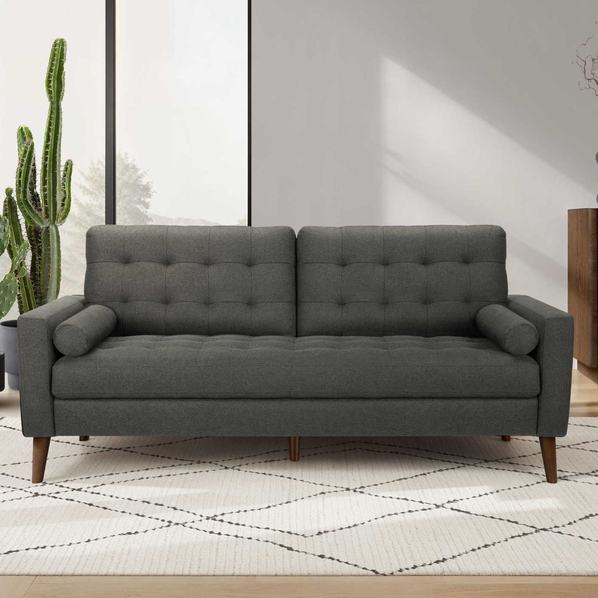 Monroe 75 inch Sofa Dark Grey | CastleUp Experience Centre Online Furniture