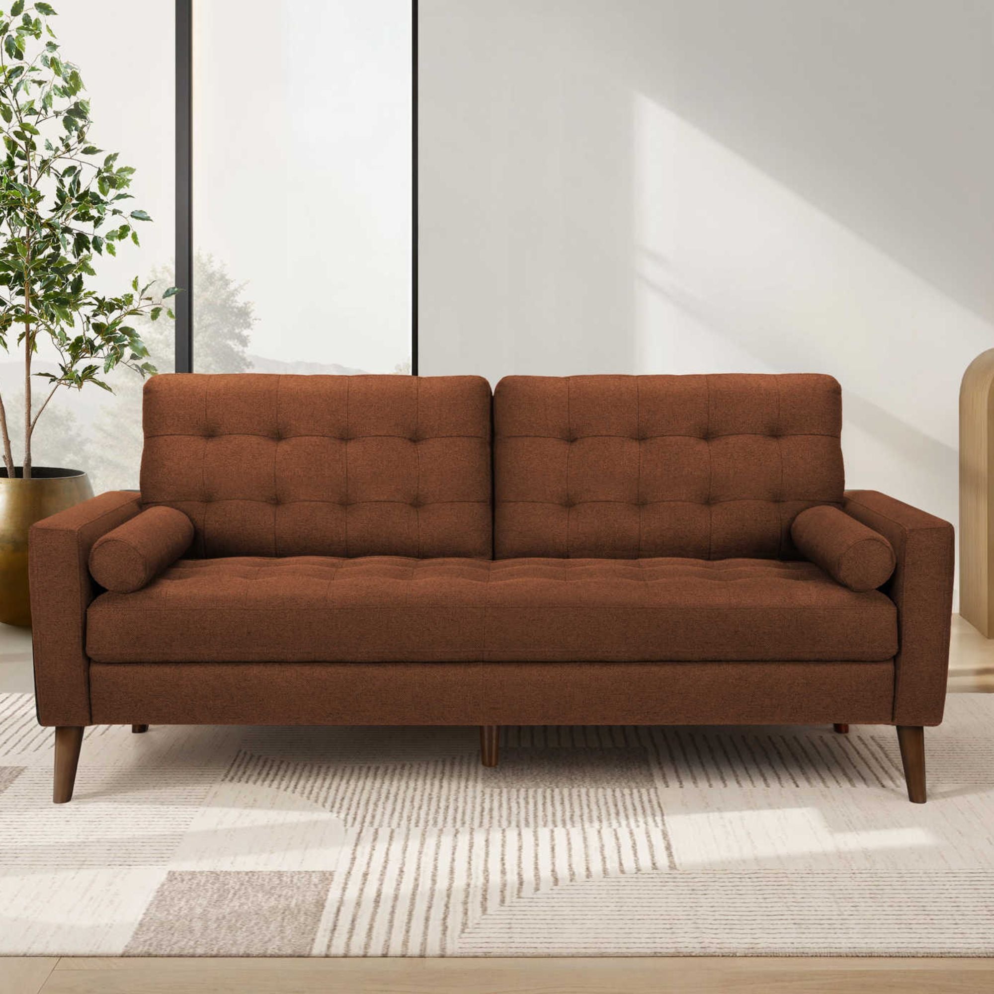 Monroe 75 inch Sofa Rust | CastleUp Experience Centre Online Furniture