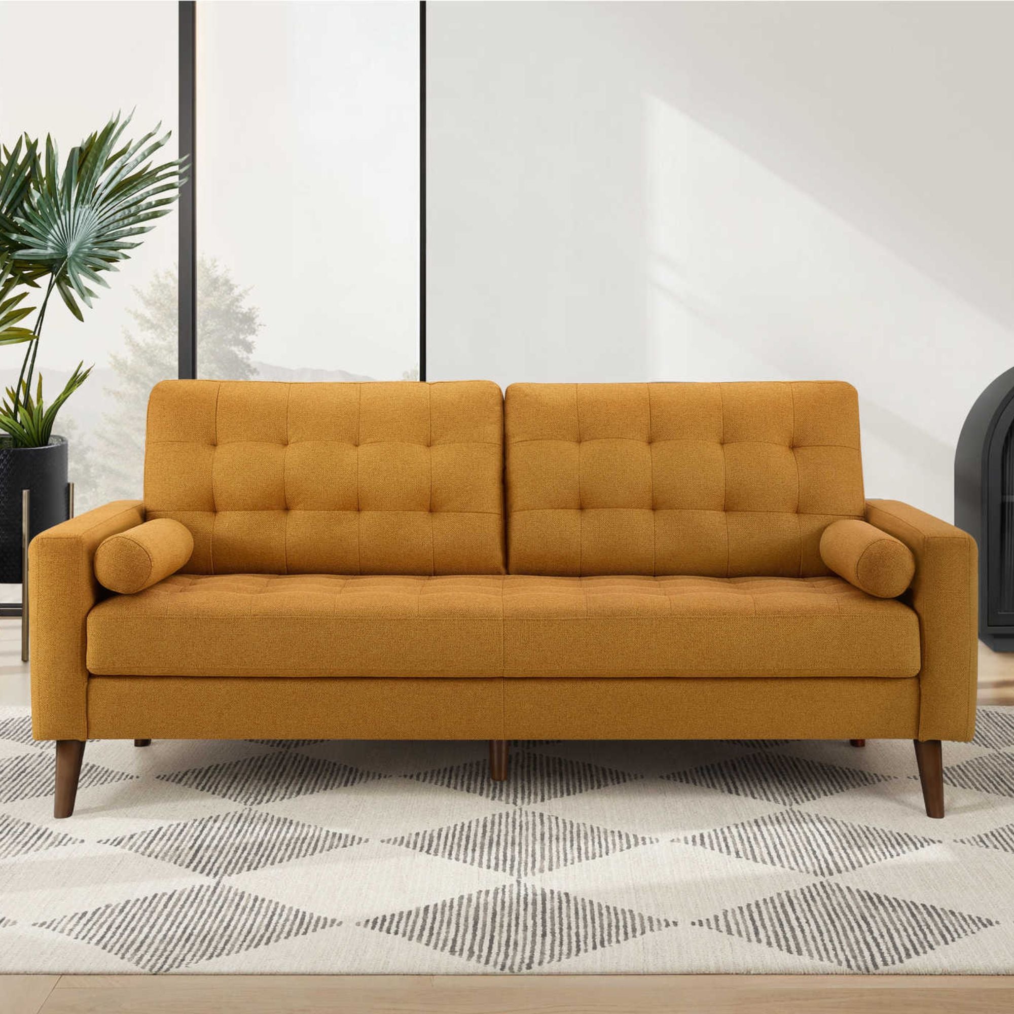 Monroe 75 inch Sofa Orange | CastleUp Experience Centre Online Furniture