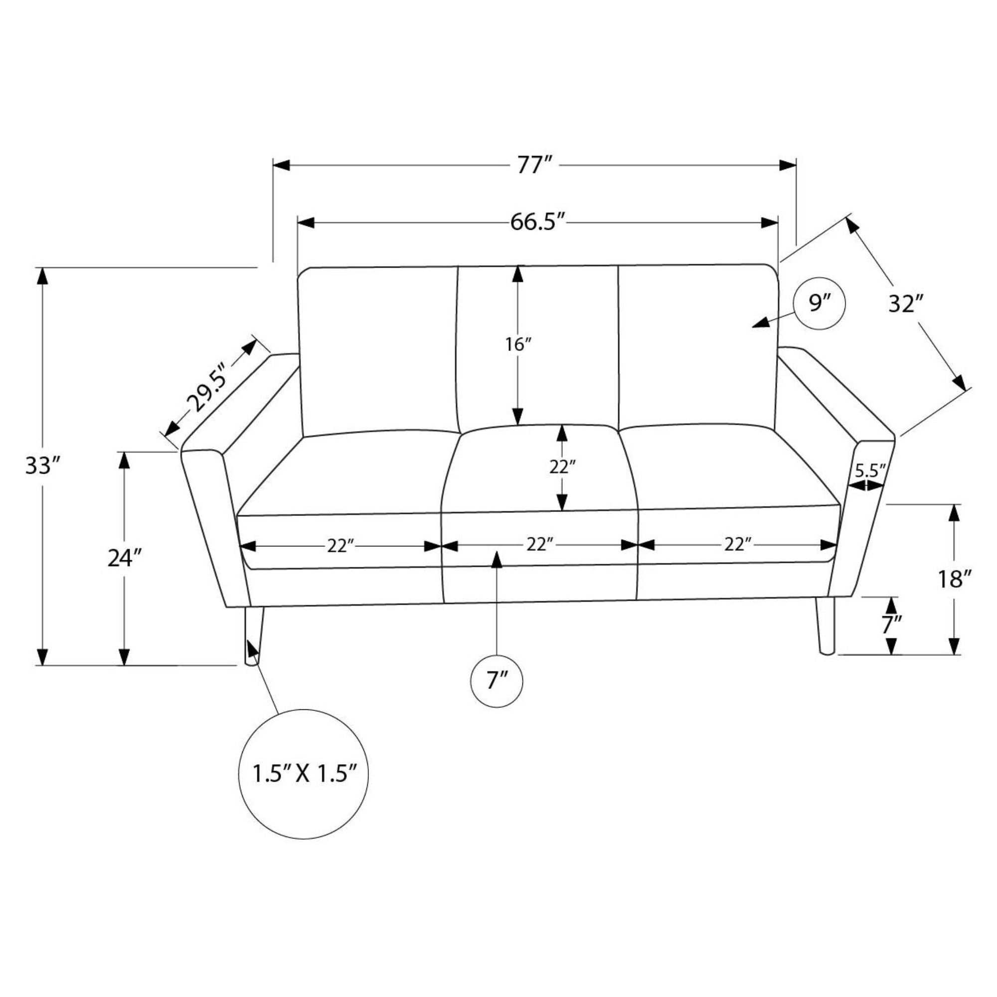 Dalton 77 inch Sofa Brown PU | CastleUp Experience Centre Online Furniture