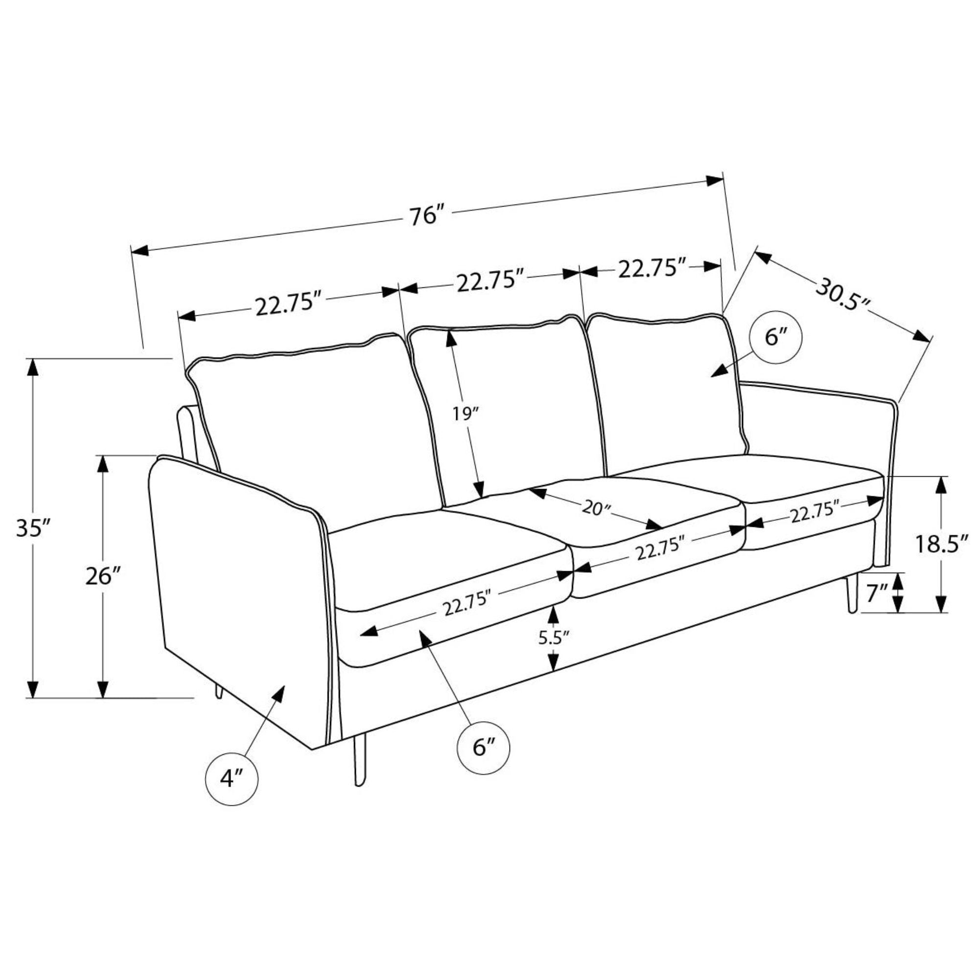 Everett 77 inch Sofa Grey | CastleUp Experience Centre Online Furniture