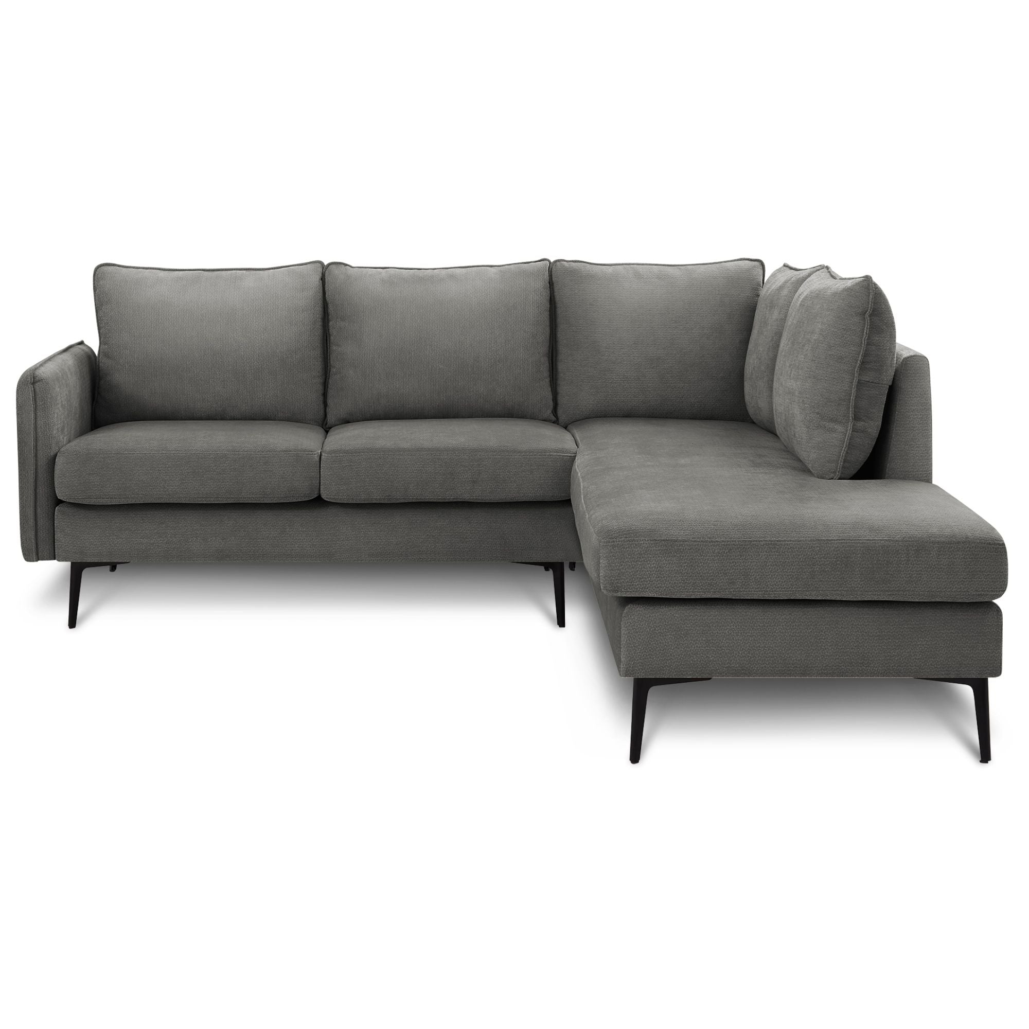 Grey Everett 85-inch sectional sofa by Monarch Specialties featuring plush cushions and modern design.