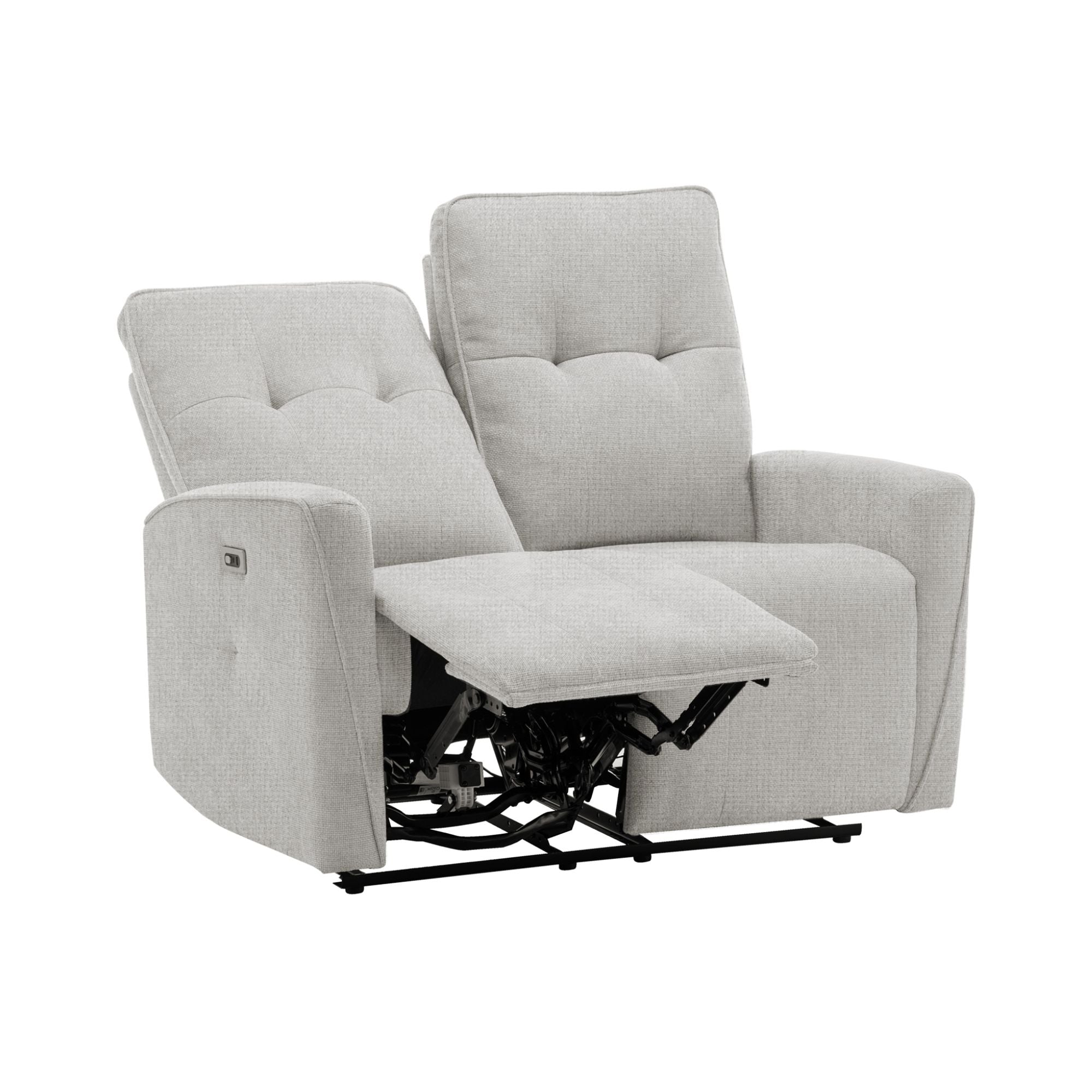 Vanta Power Reclining Loveset with USB In Grey