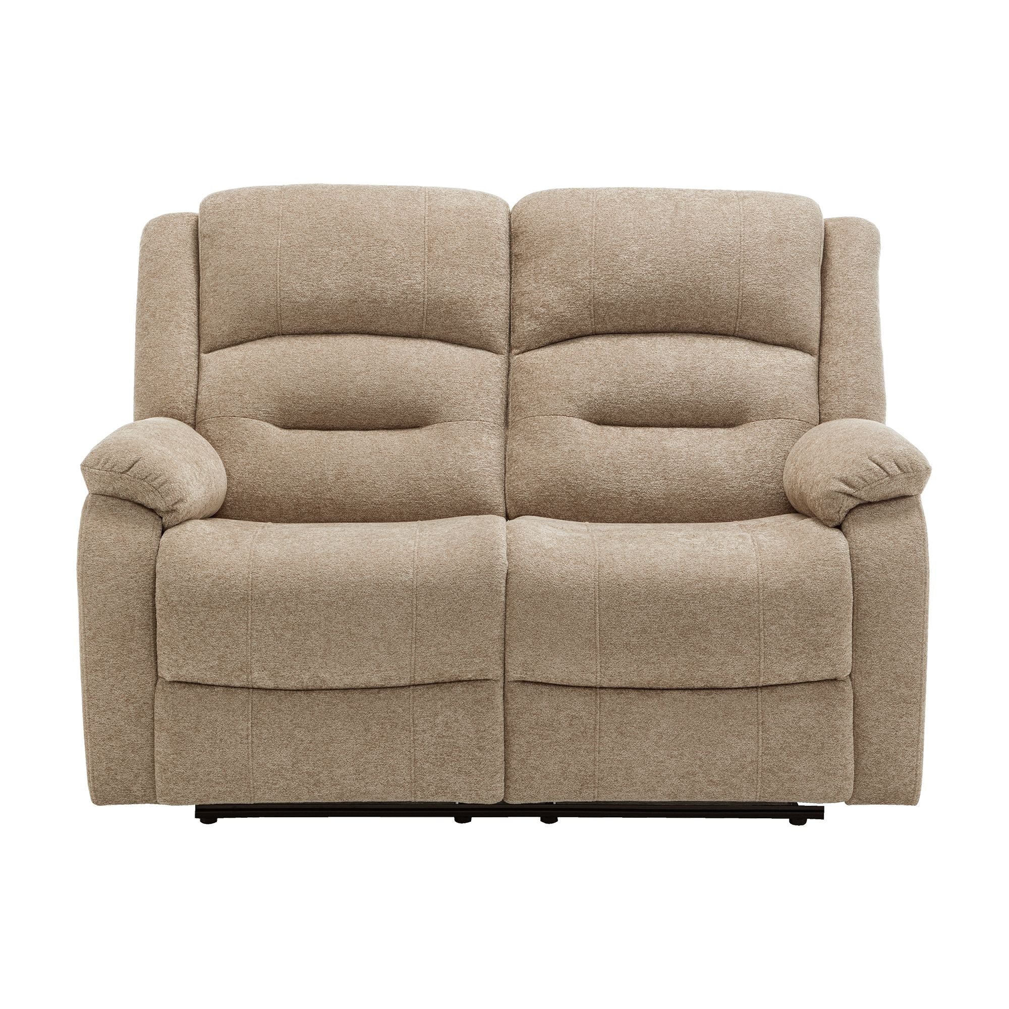 Beige Monarch CloudRest 2-seater power recliner loveseat with USB port, featuring plush cushions and modern design.
