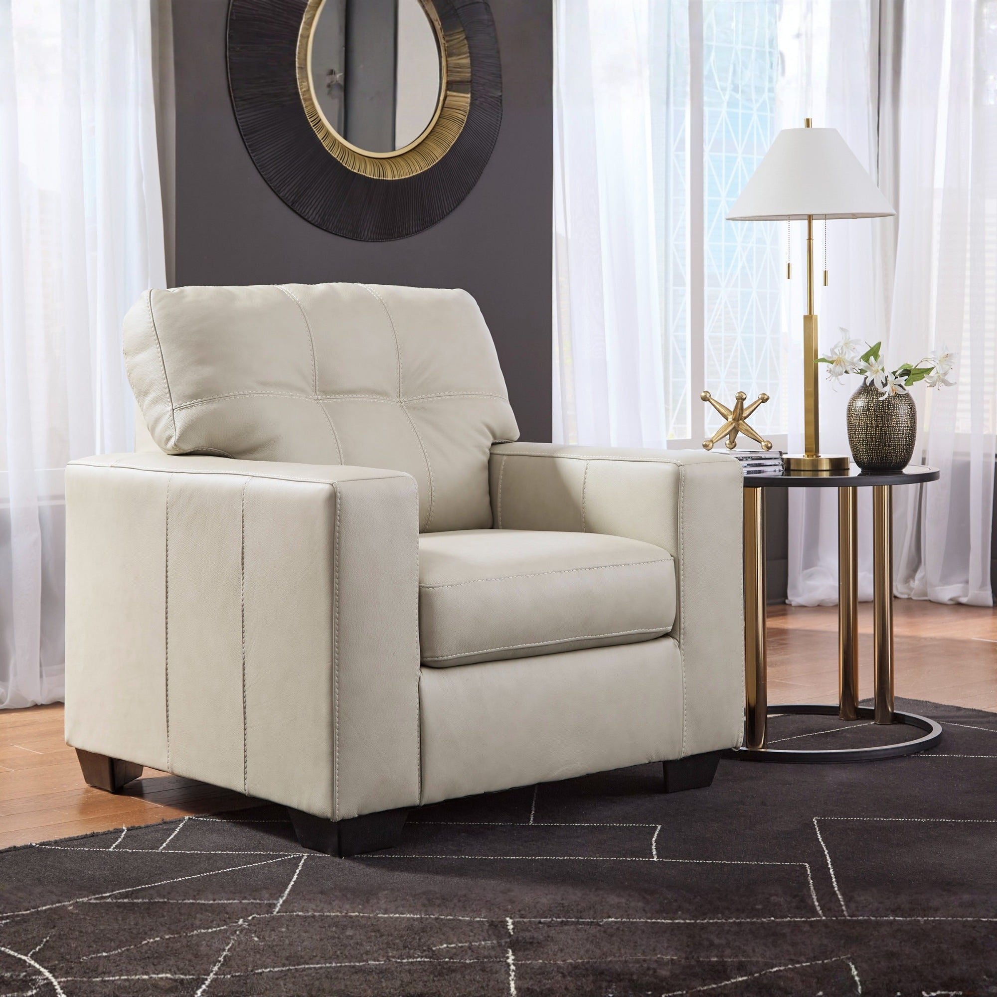 Santorine Leather Chair Beige