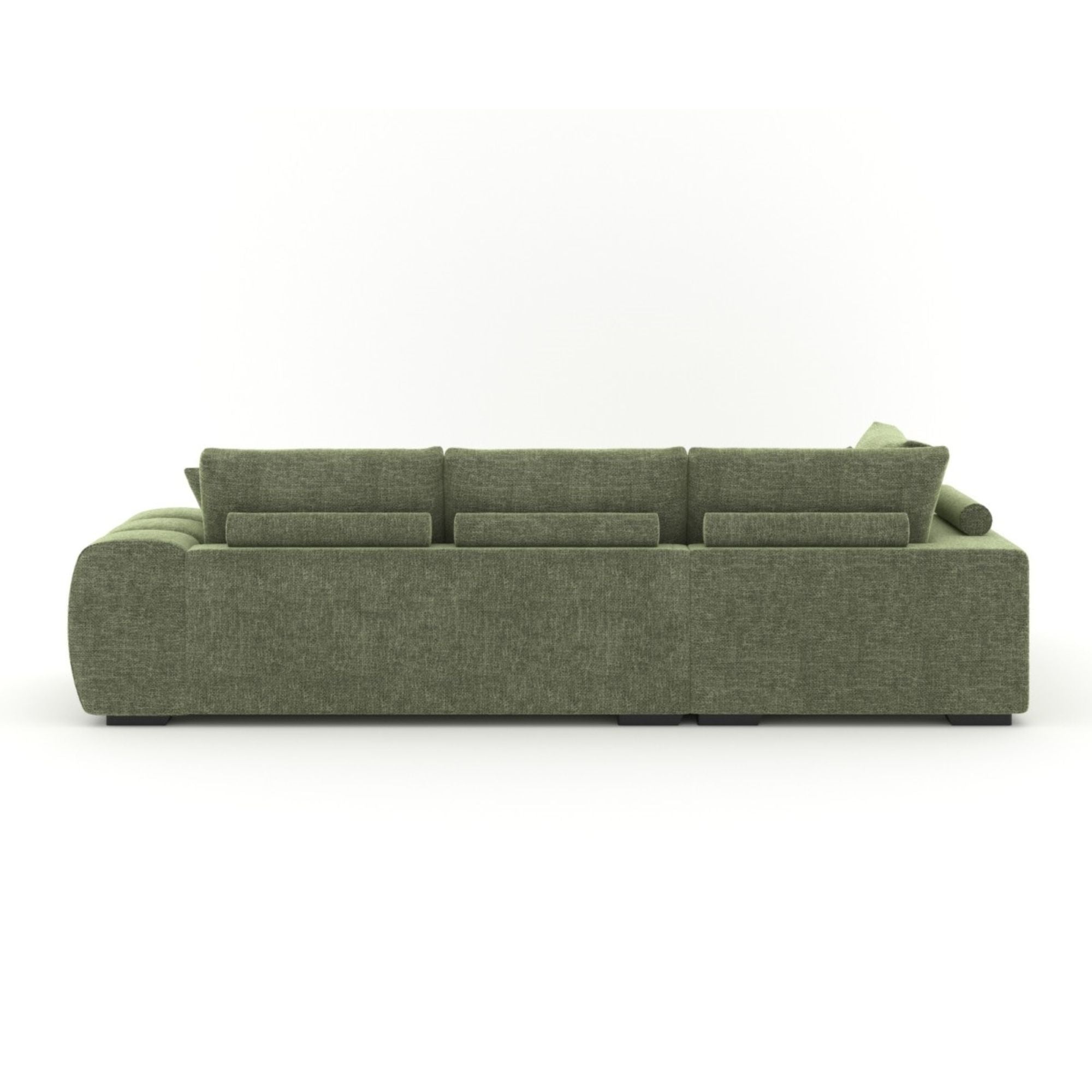 Brassex green sectional sofa with plush cushions and modern design, perfect for contemporary living rooms.