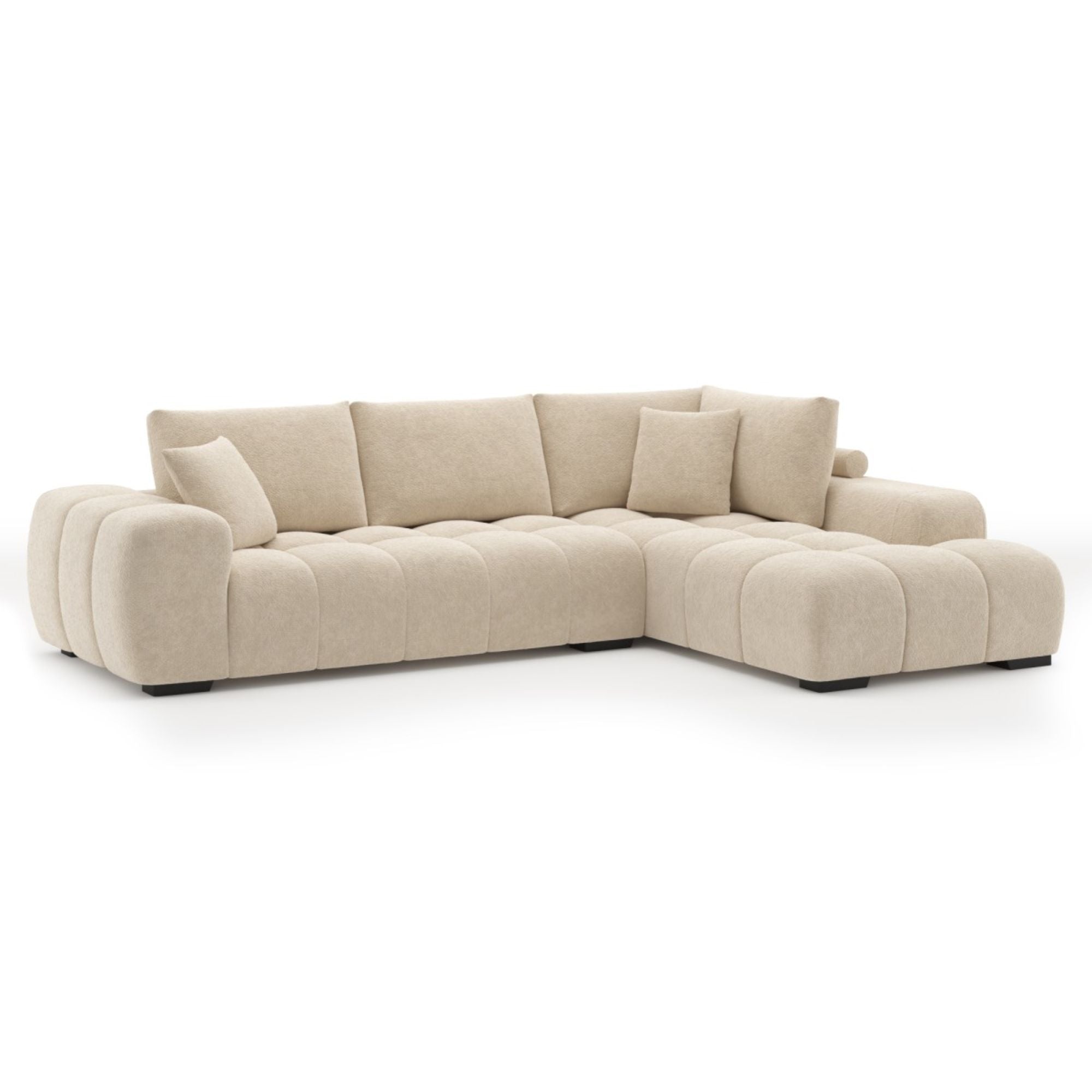 Zara RHF Sectional in Beige | CastleUp Experience Centre
