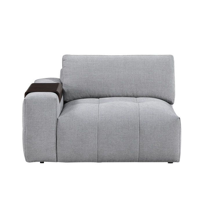 Grey Tidal 3-piece modular sofa by MAZ, shown from the front with plush cushions and modern design.