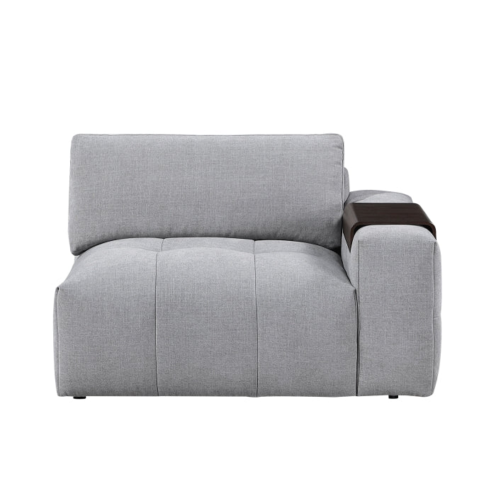 Gray MAZ Tidal 3-piece modular sofa with clean lines and plush cushions, shown from the front against a white background.