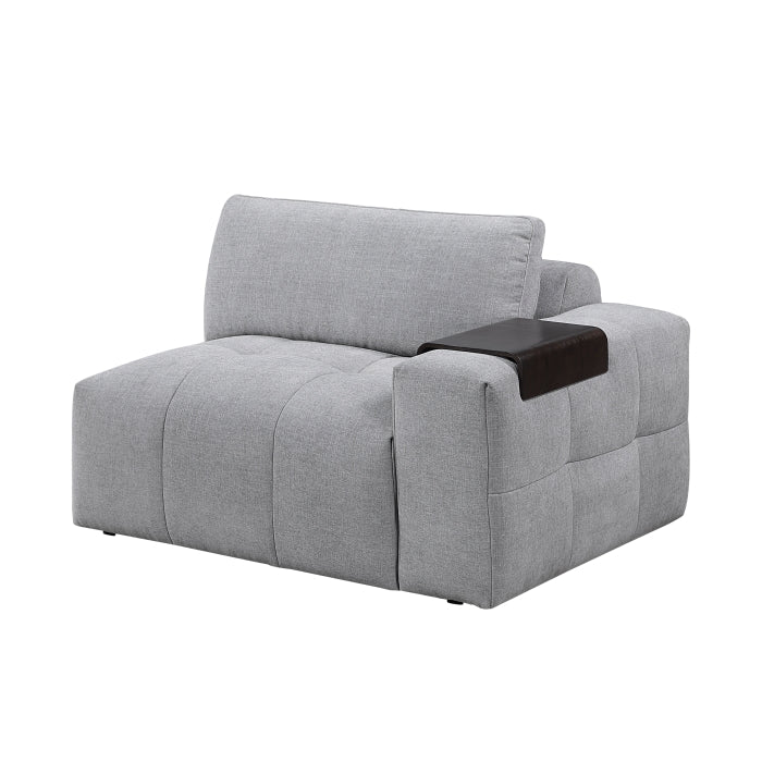 MAZ Tidal 3-piece modular sofa set in grey with plush cushions, shown from a side angle on a plain background.