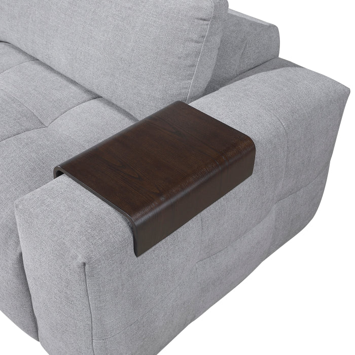 Gray MAZ Tidal 3-piece modular sofa set with detailed cushions and fabric texture, showing individual sections and modern design.